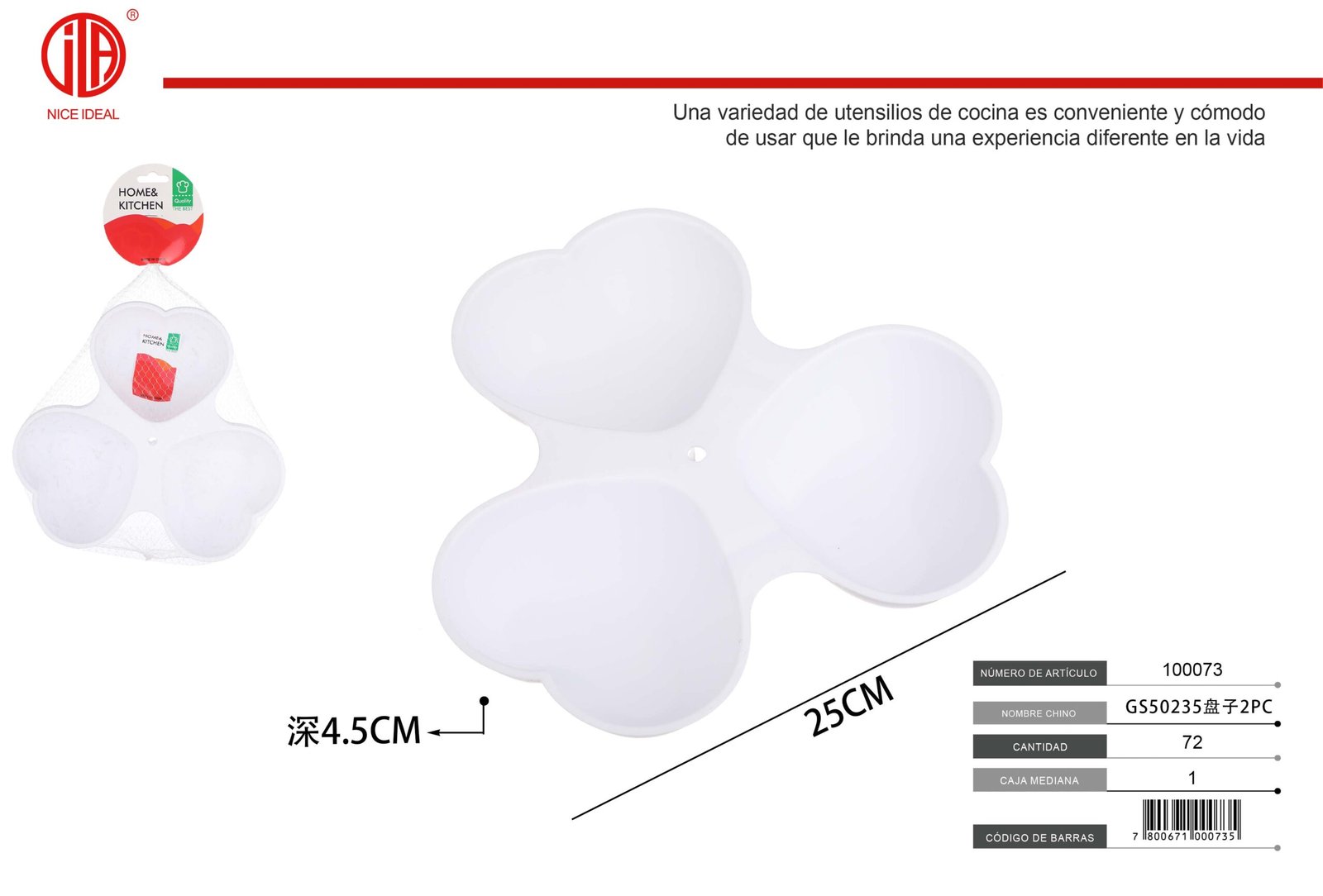 Set de 2 fuentes hondas, 25 x 4,5 cm