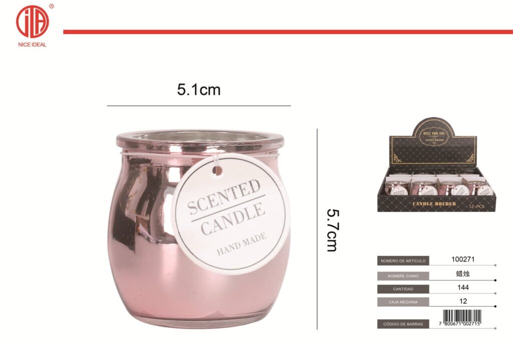 Vela aromática en frasco de vidrio