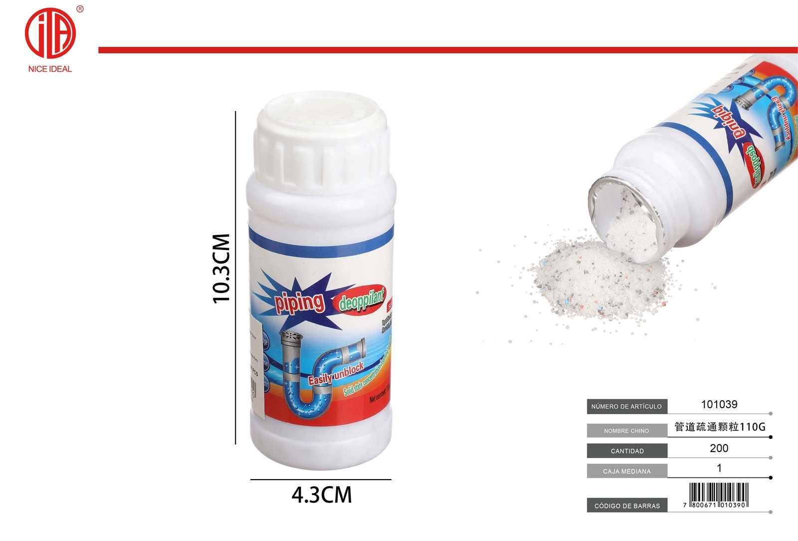 PARTíCULAS DE DESBLOQUEO DE TUBERíAS 110G