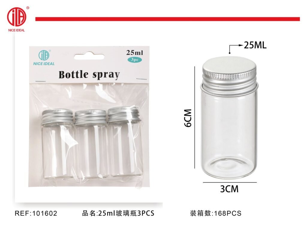 Frasco de vidrio 25ml 3PCS