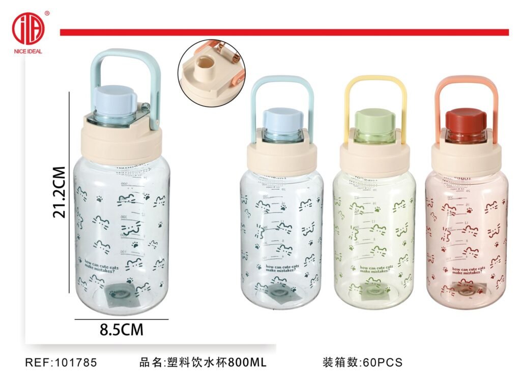 Botella plastica con asa superior de 800 ml