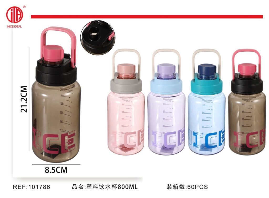Botella plastica con asa superior de 800 ml