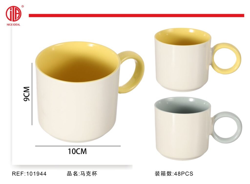 Tazon de ceramica bicolor de 10 cm