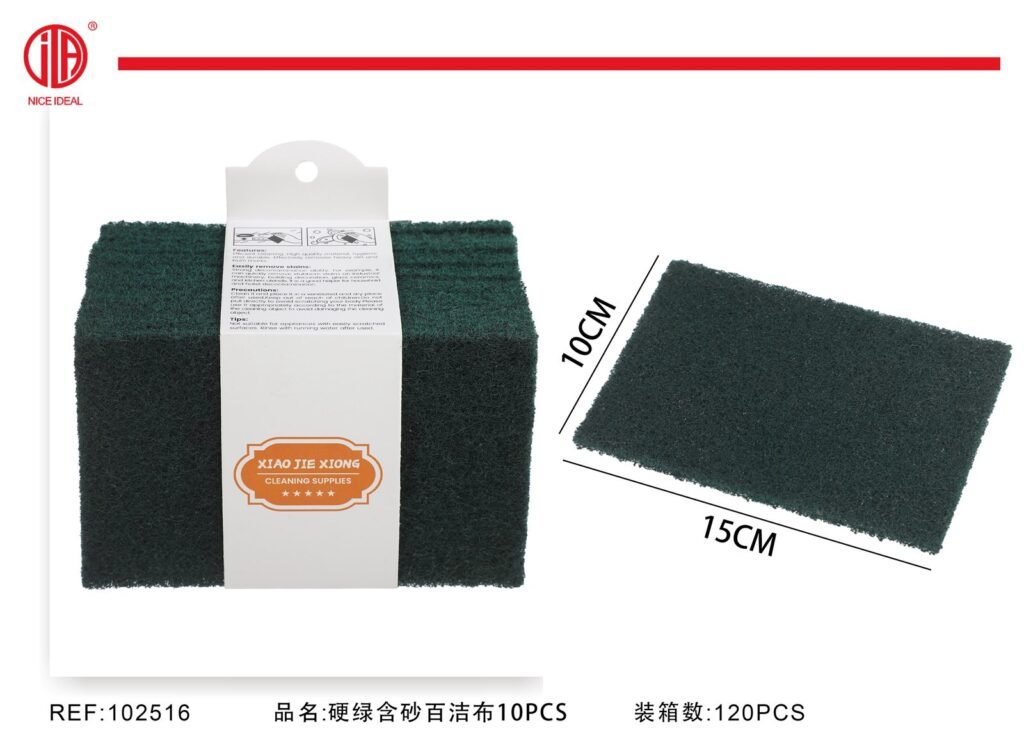 Pack de 10 esponjas abrasivas verdes 15 x 10 cm
