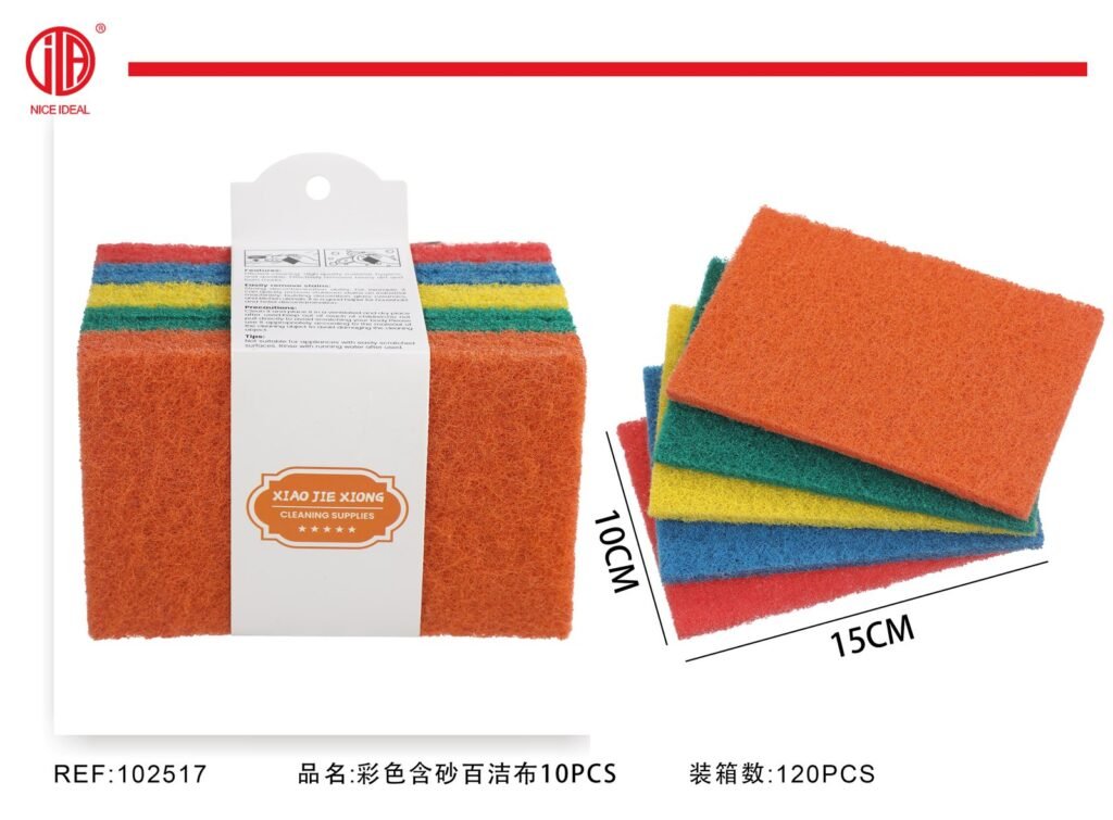 Pack de 10 esponjas abrasivas de colores 15 x 10 cm