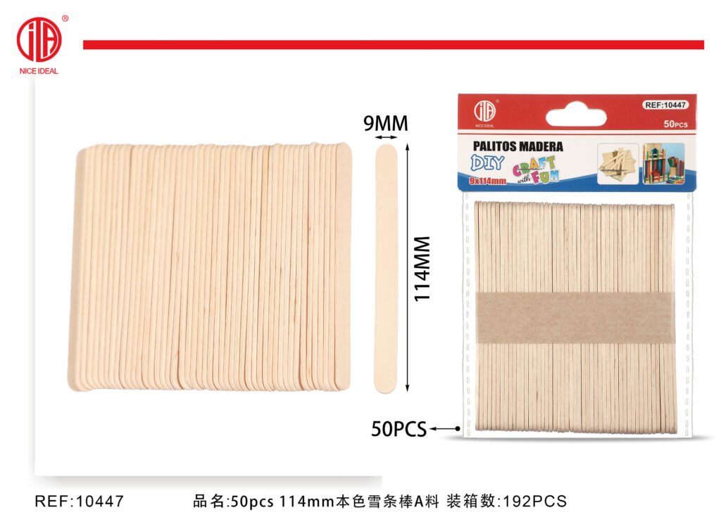 Palitos de madera para manualidades, 50 unidades