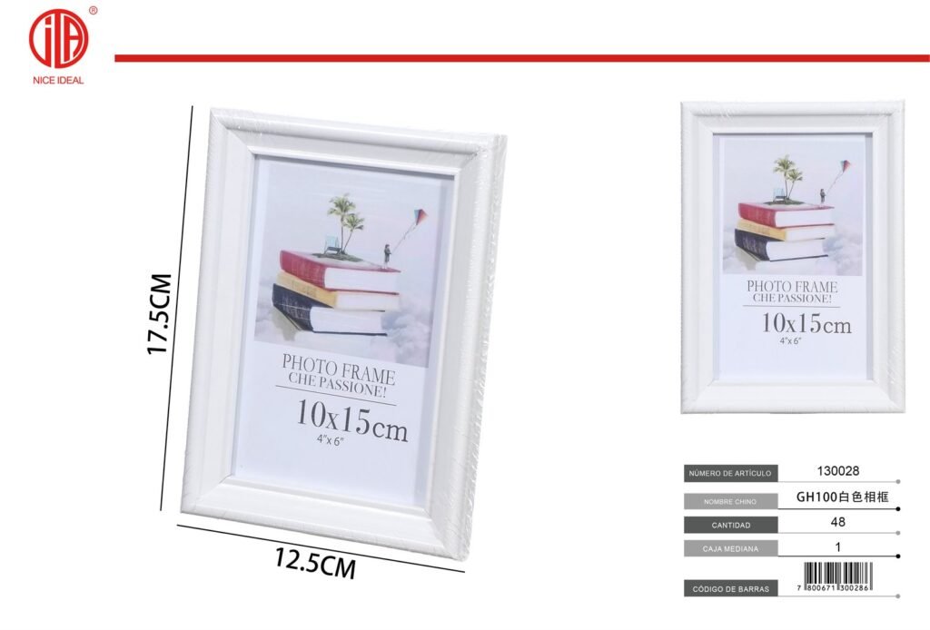 Marco de foto blanco decorativo 10 x 15 cm