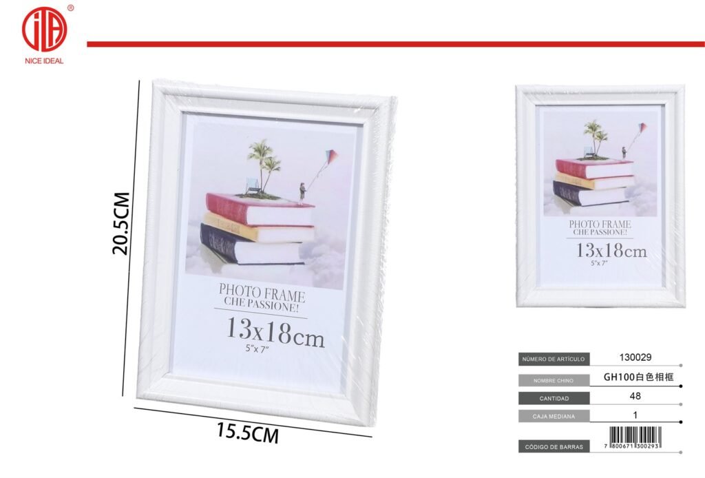 Marco de foto blanco decorativo 13 x 18 cm