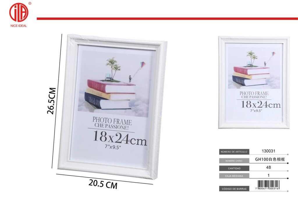 Marco de foto blanco decorativo 18 x 24 cm