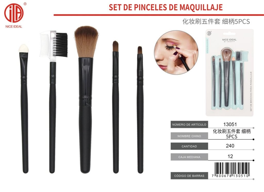 CEPILLO DE MAQUILLAJE 5PC