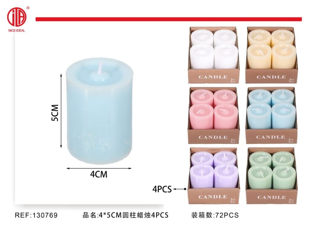 VELAS CILíNDRICAS 4*5CM 4PCS