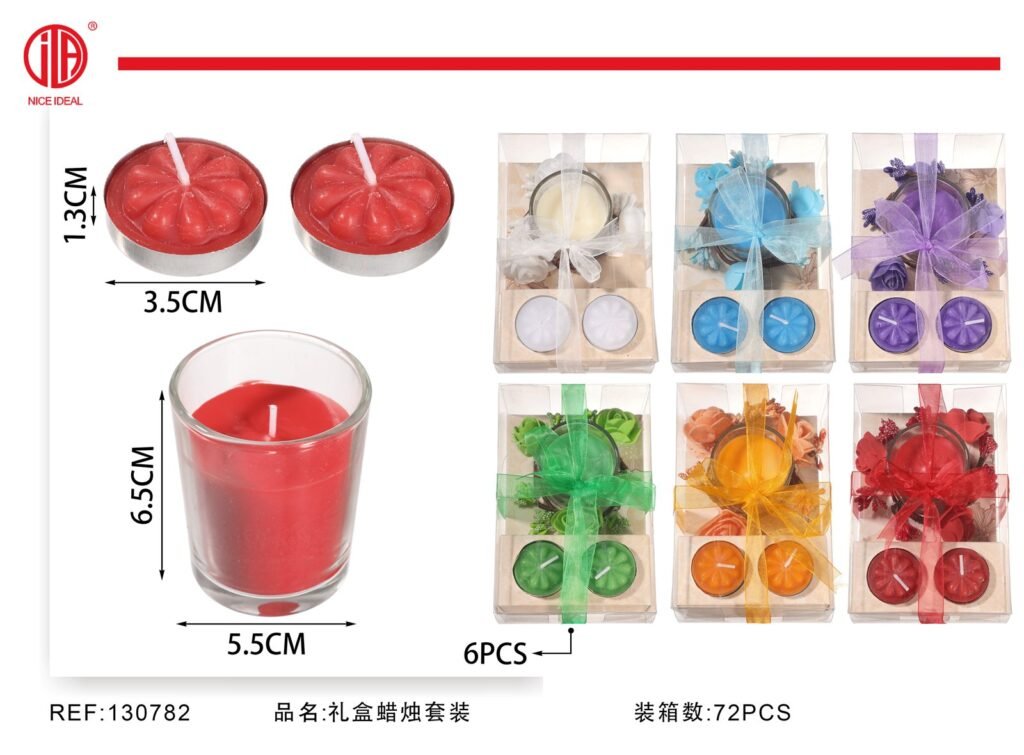 SET DE VELAS EN CAJA METáLICA CON DISE O ESPECIAL