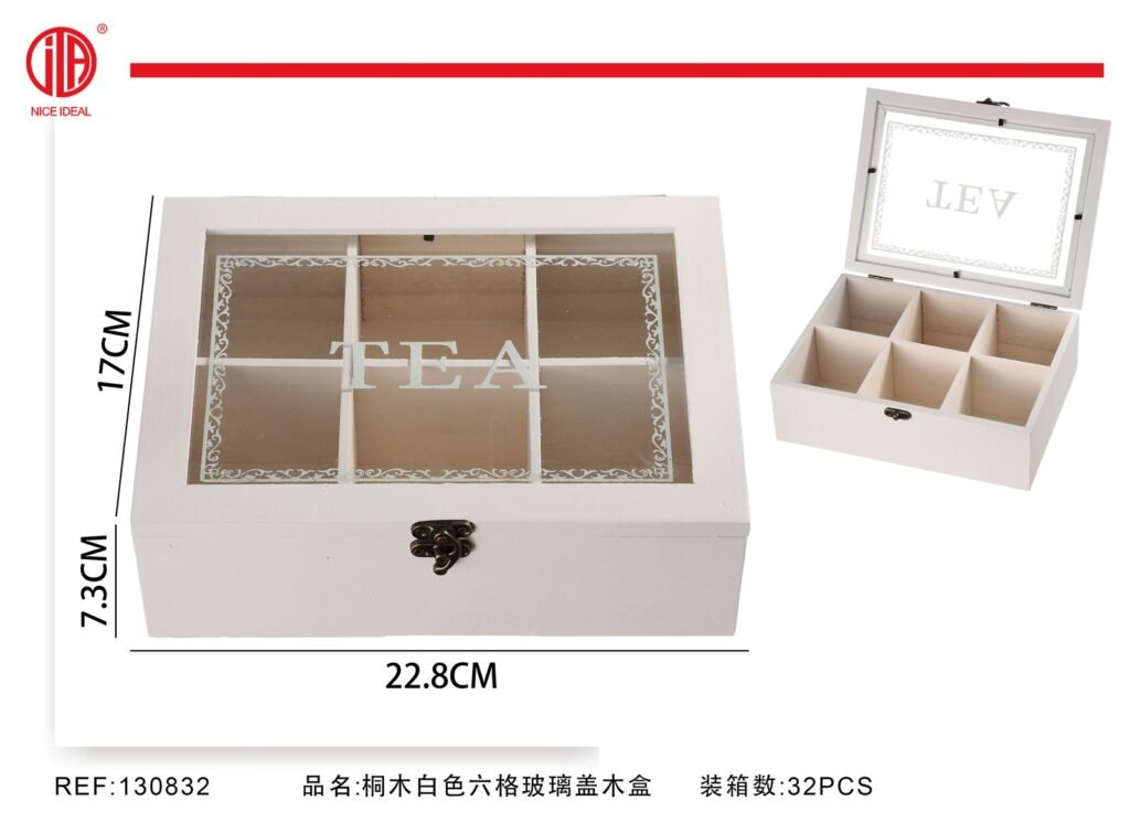 CAJA DE MADERA CON TAPA DE VIDRIO