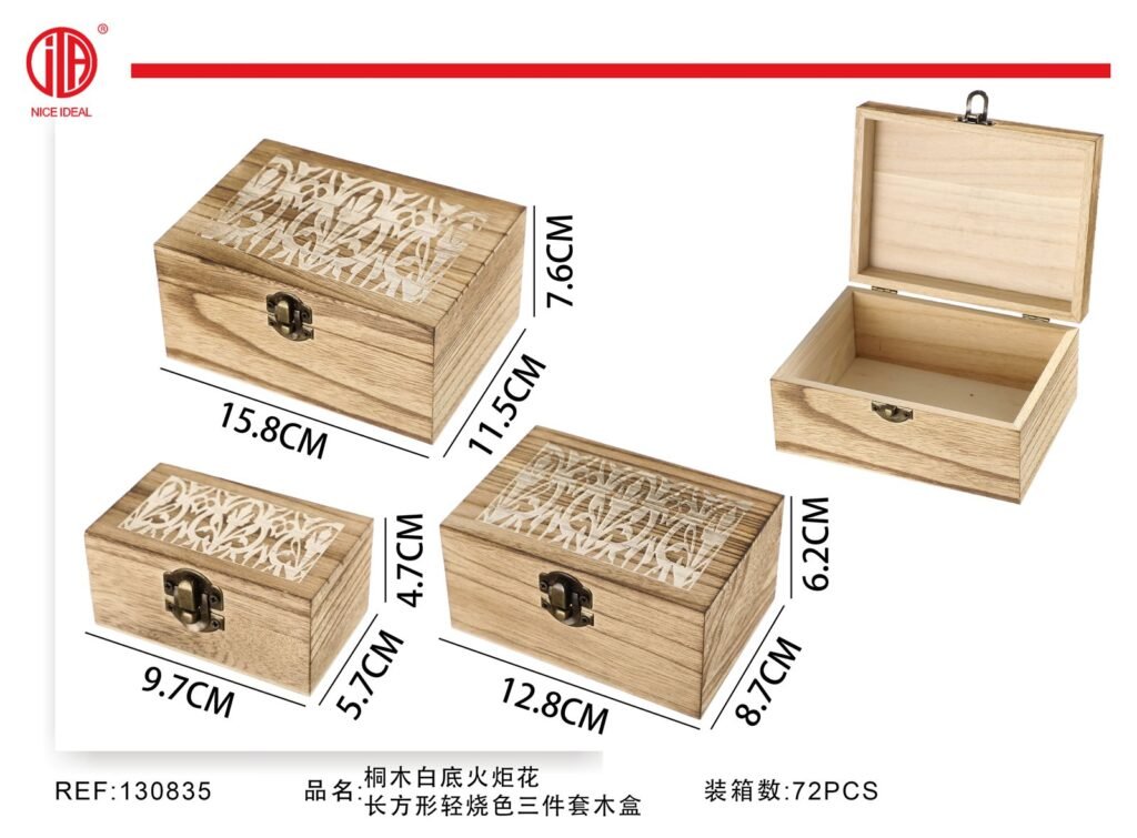 CAJA DE MADERA DE 3 PIEZAS