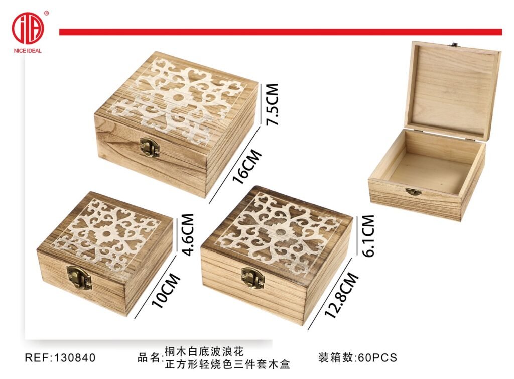 CAJA DE MADERA DE 3 PIEZAS