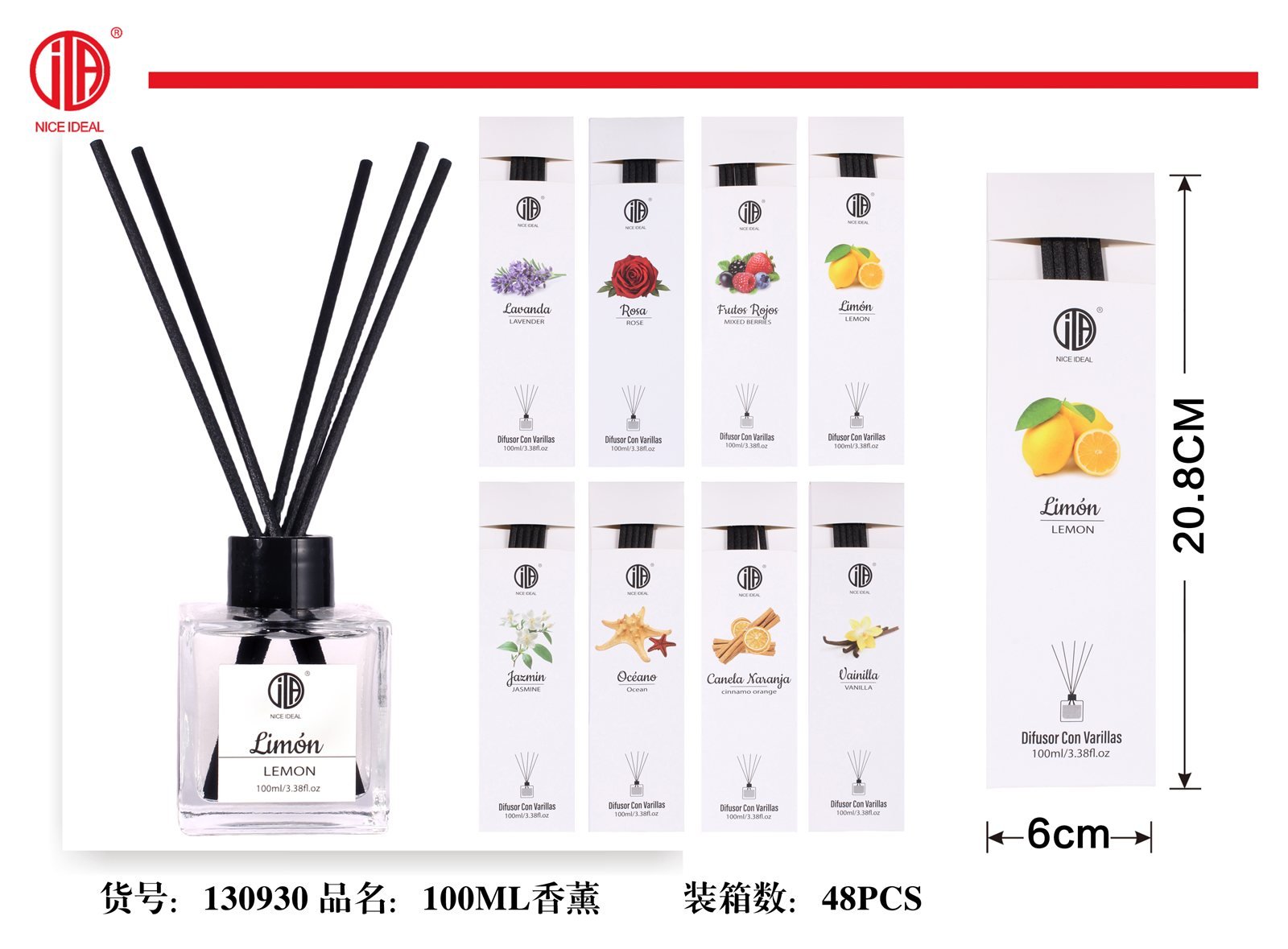 Difusor de aroma con varillas Limón 100 ml