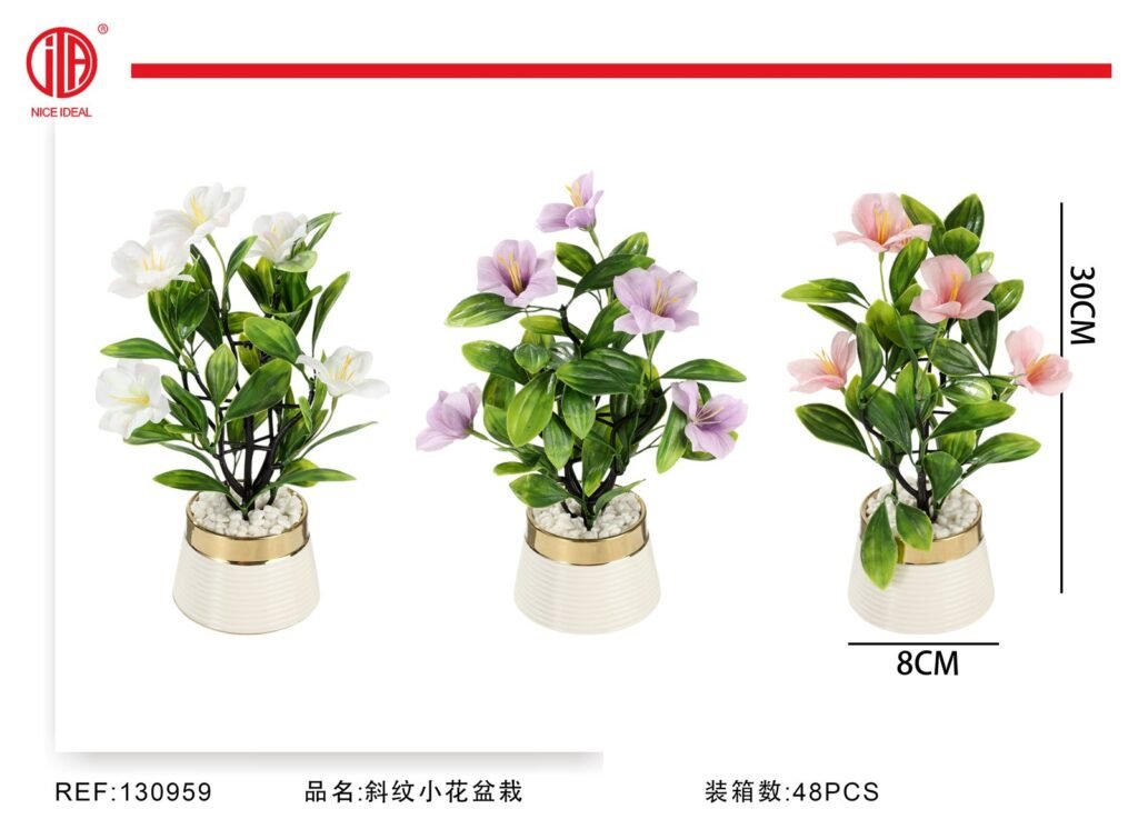 Planta artificial con flores en maceta 30 cm