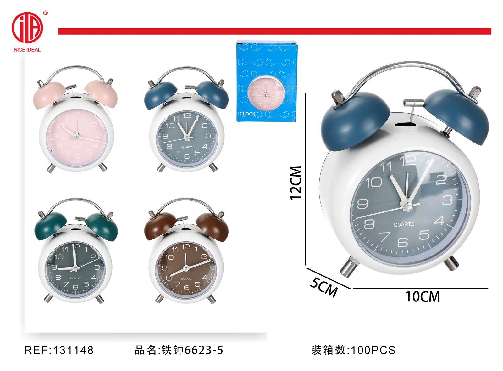 Reloj despertador analógico bicolor modelo 6623-5