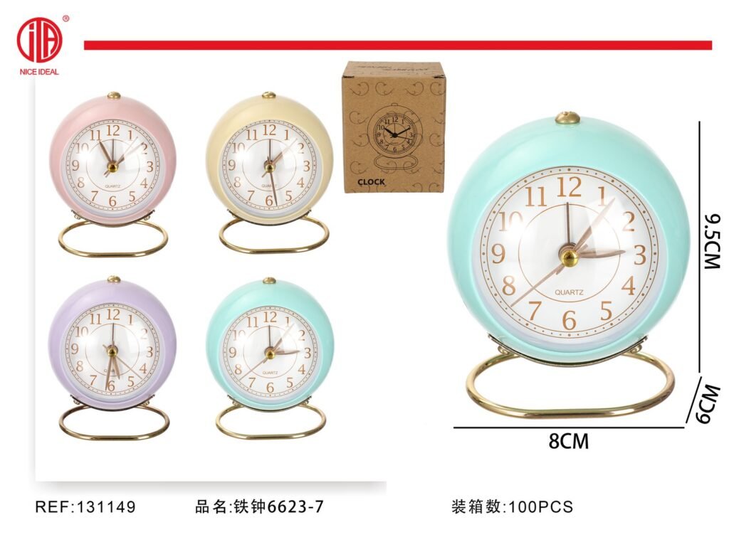 Reloj despertador analógico con soporte modelo 6623-7