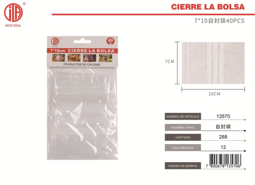 BOLSA DE ZIPLOCK 7*10 40PCS