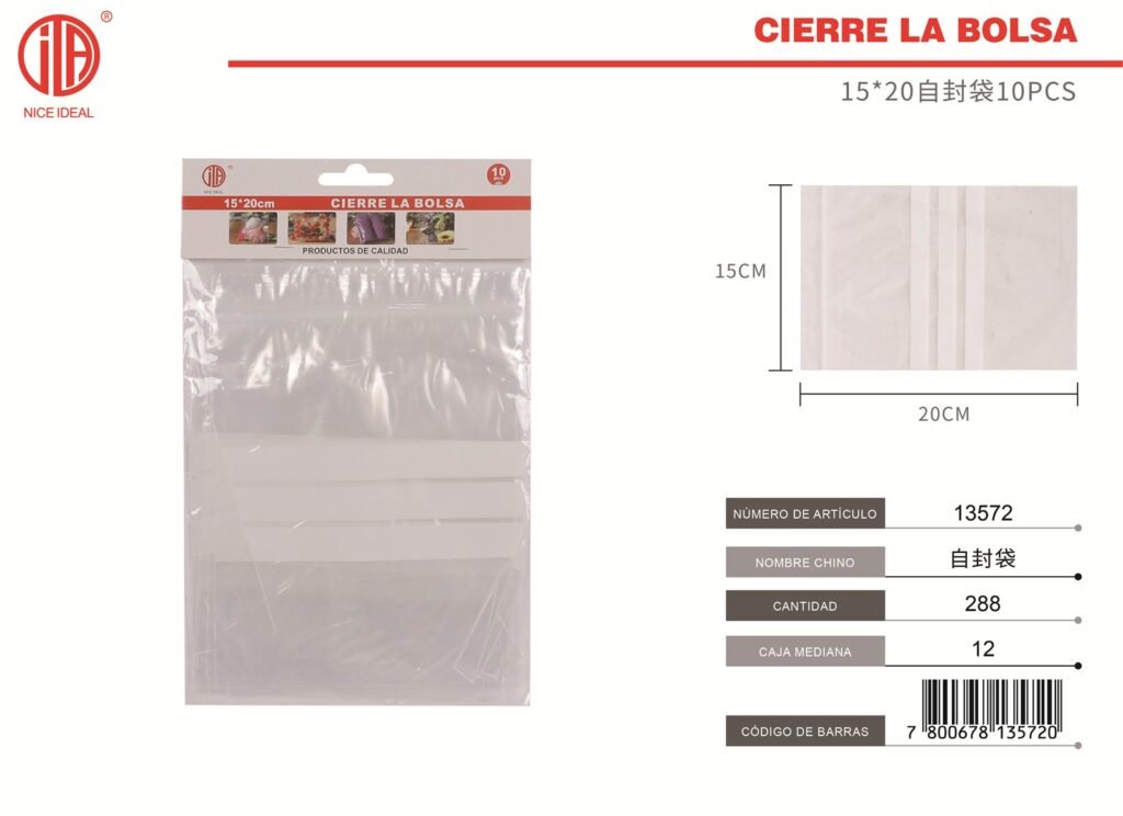 BOLSA DE ZIPLOCK 15*20 10PCS