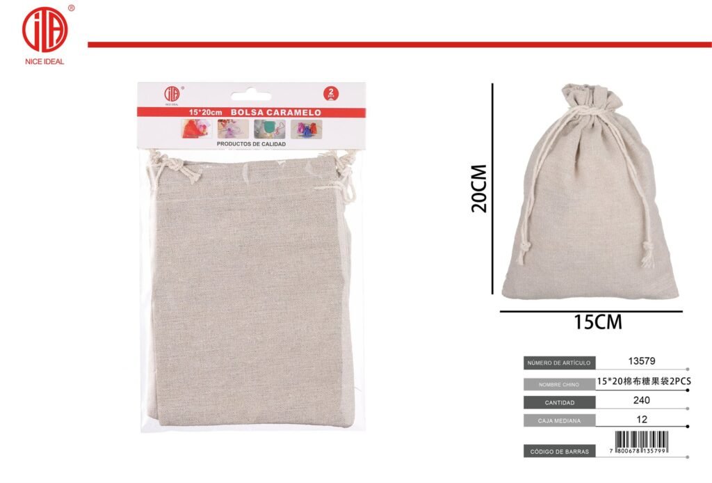 BOLSA DE ALGODóN 15*20 2PCS