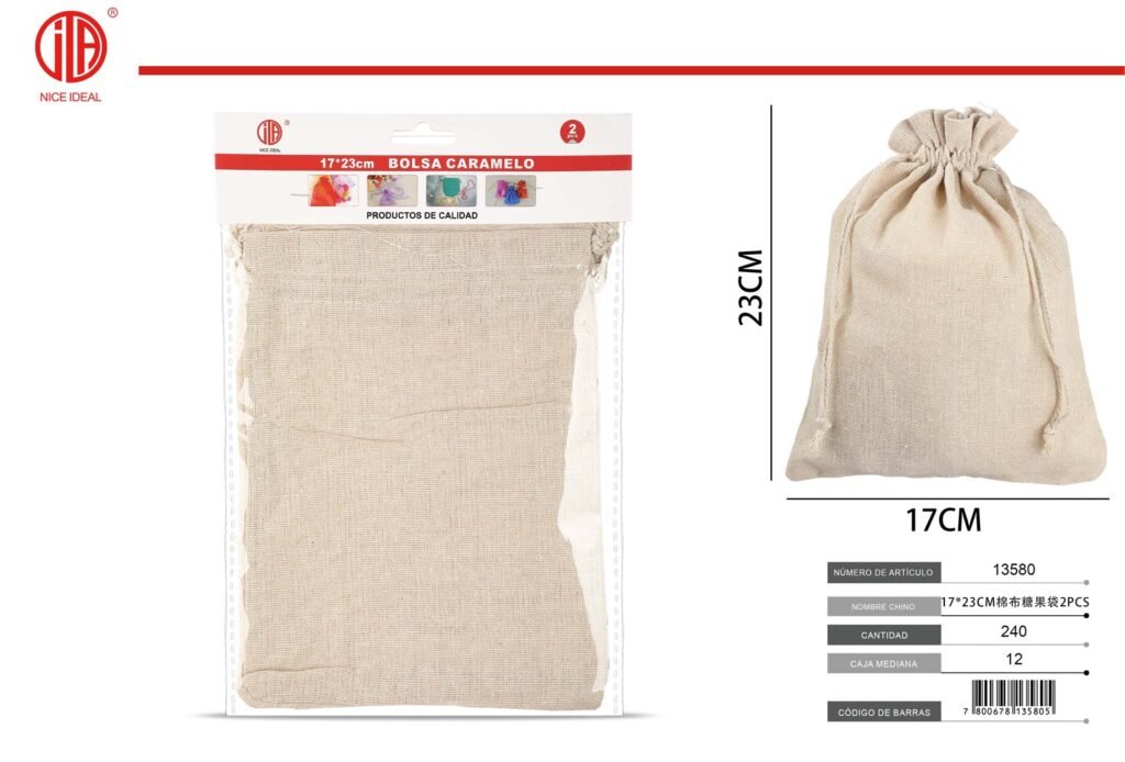 BOLSA DE ALGODóN 17*23 2PCS
