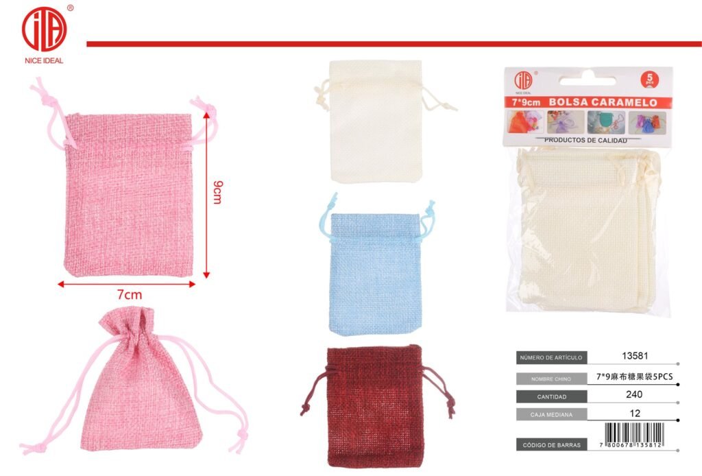 BOLSA DE DULCES DE ARPILLERA 7*9 5PCS