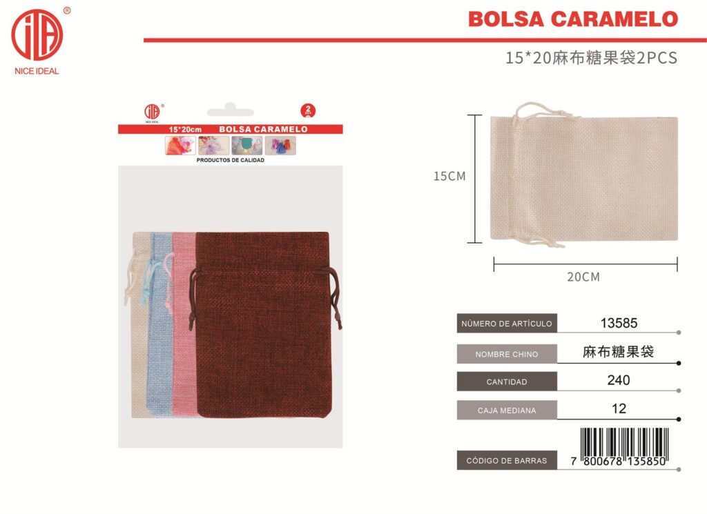 BOLSA DE DULCES DE ARPILLERA 15*20 2PCS