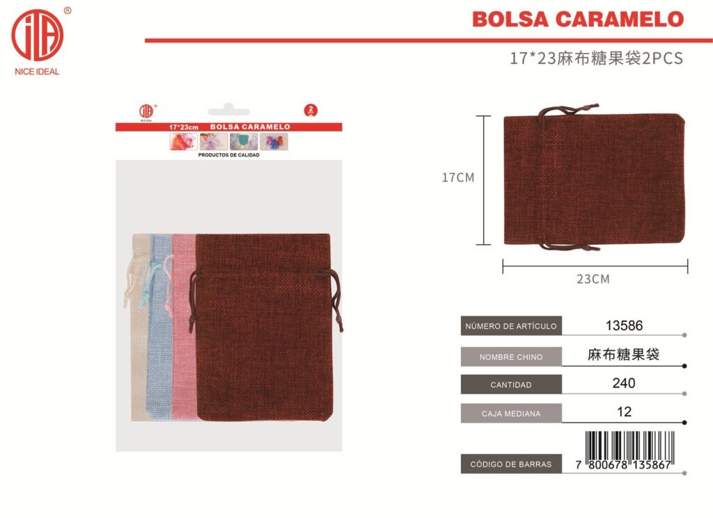 BOLSA DE DULCES DE ARPILLERA 17*23 2PCS