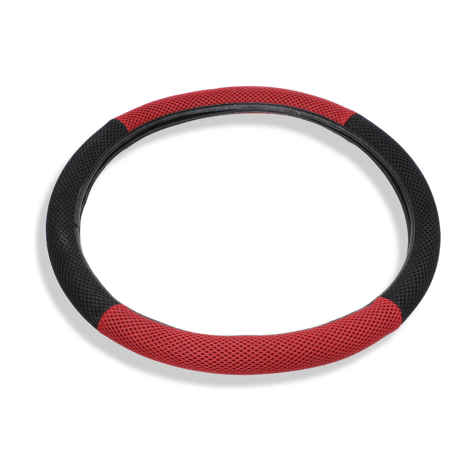 Funda de malla roja y negra para volante de 38 cm SKU 13912