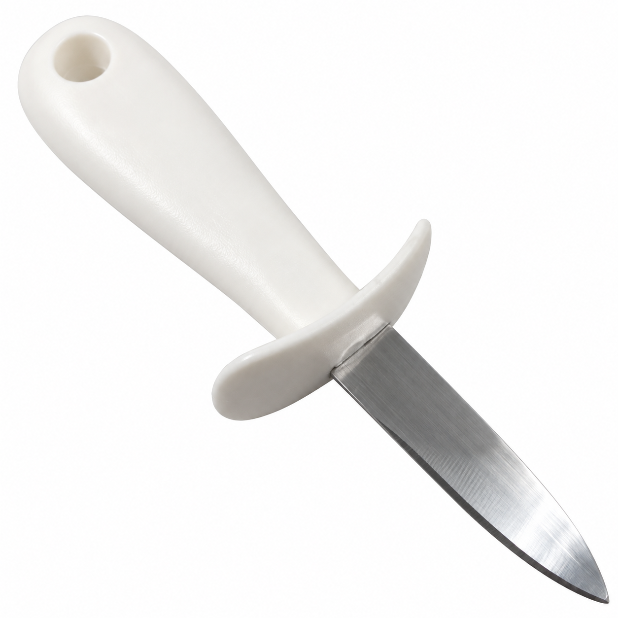 Cuchillo para abrir ostras de acero inoxidable con mango blanco, 15 cm - Imagen 3