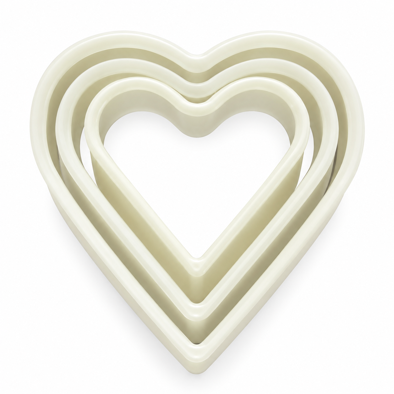 Cortapastas de corazón de plástico, set de 3 piezas