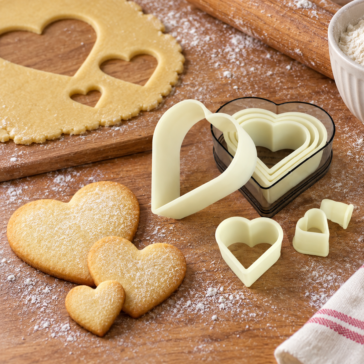 Cortapastas de corazón de plástico, set de 3 piezas - Imagen 7