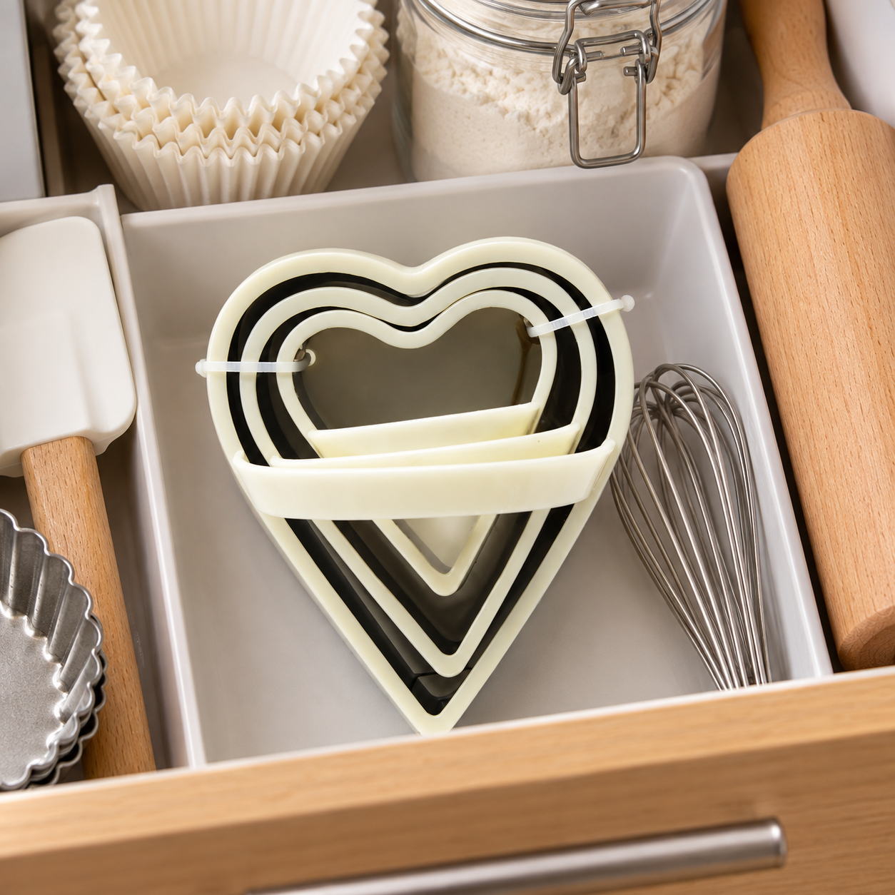Cortapastas de corazón de plástico, set de 3 piezas - Imagen 8