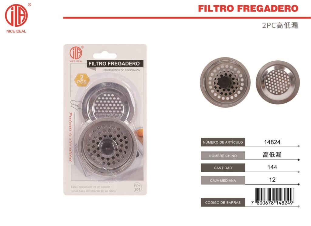 Pinza con colador de malla para freír y servir, acero inoxidable, 28 cm