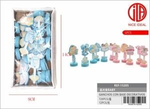 Pinzas decorativas de madera para baby shower