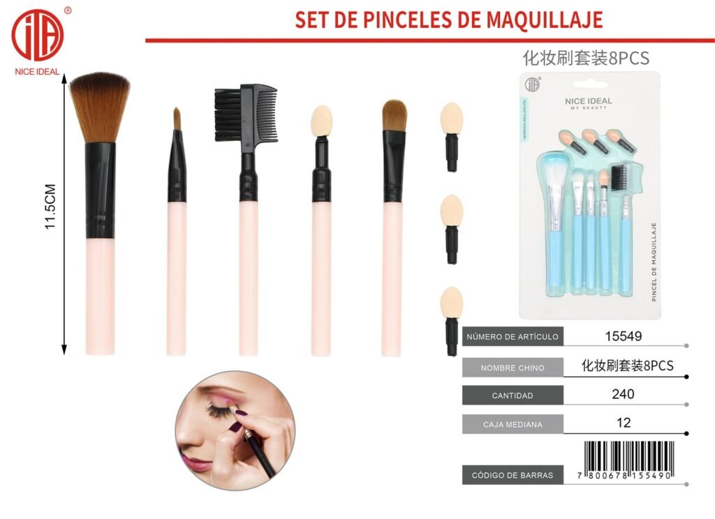 PINCEL DE MAQUILLAJE 8PCS