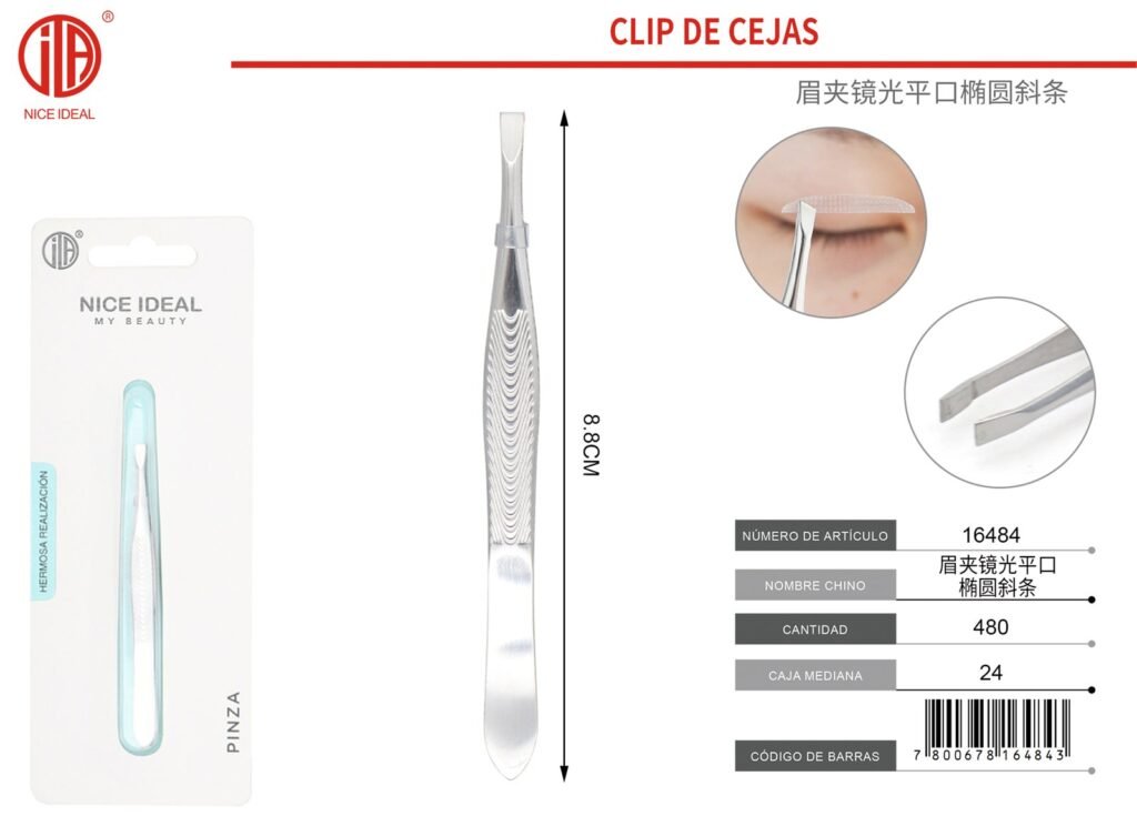 CLIP DE CEJAS BOCA PLANA 8.8CM 1PC