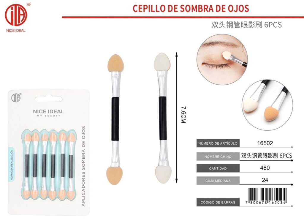 CEPILLO DE SOMBRA DE OJOS 7.6CM 6PCS