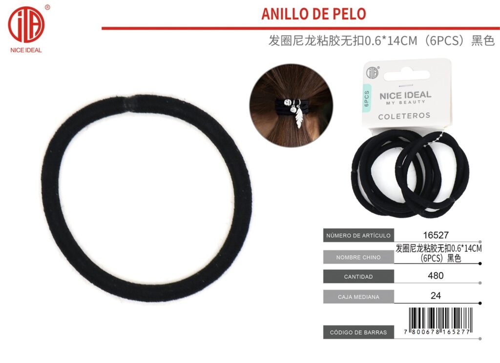 ANILLO DE PELO 0.6*14CM 6PCS