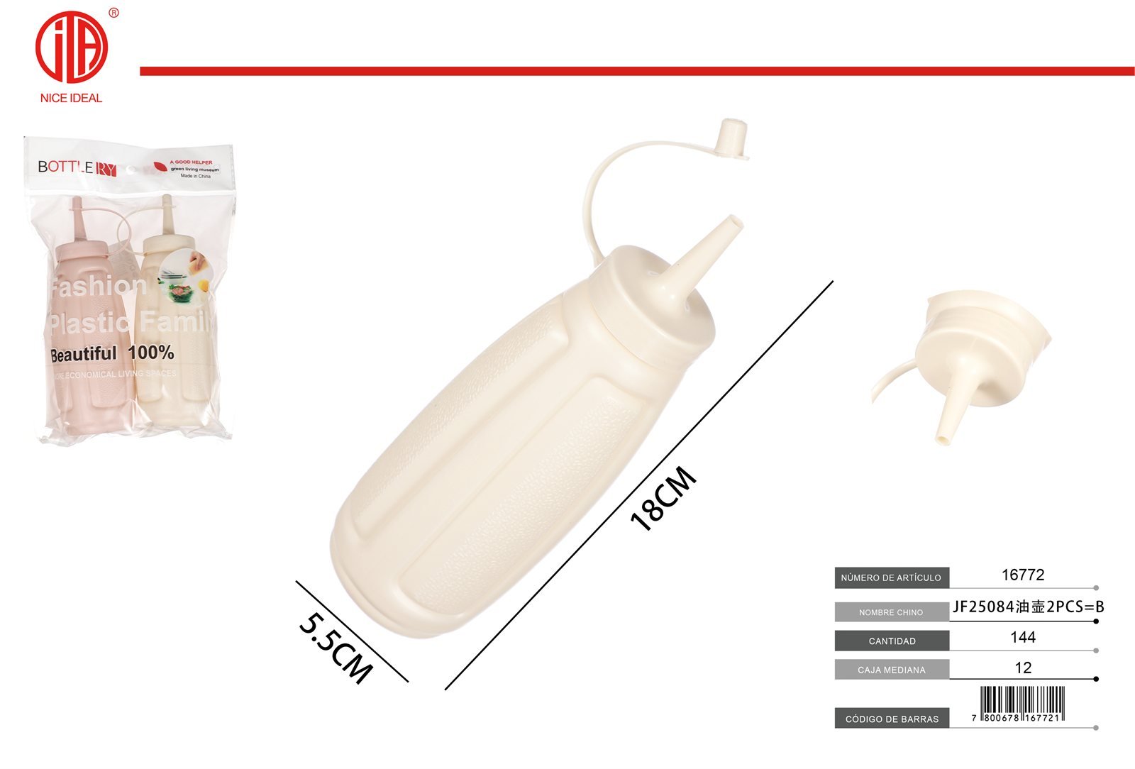 Set de 2 botellas dispensadoras de 18 cm