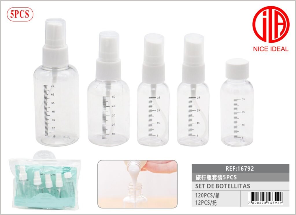 SET DE BOTELLITAS 5PCS 75ML 50ML 35ML 35ML *2PCS