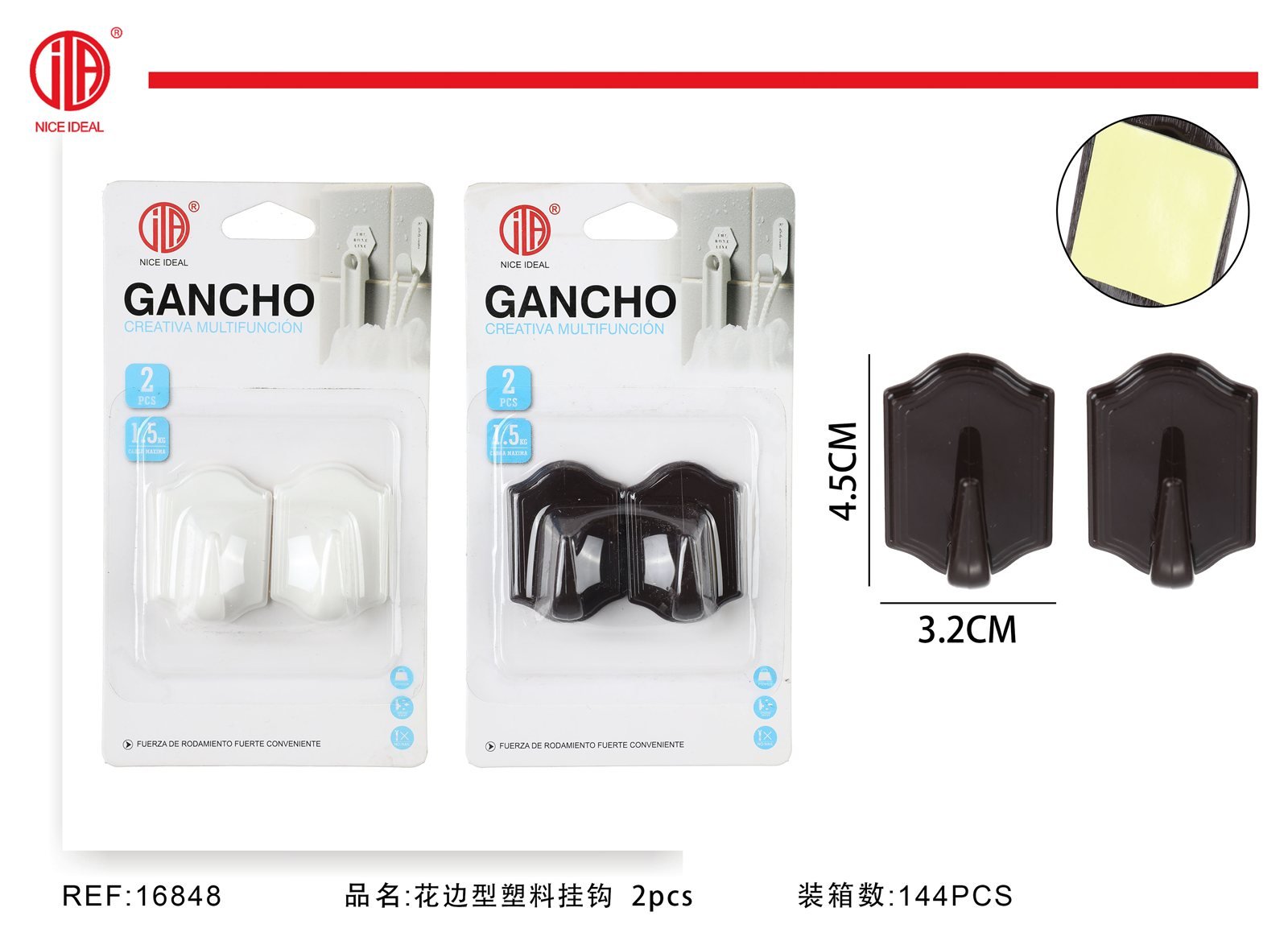 GANCHO DE PLáSTICO DE ENCAJE / 2 PIEZAS / 2PCS