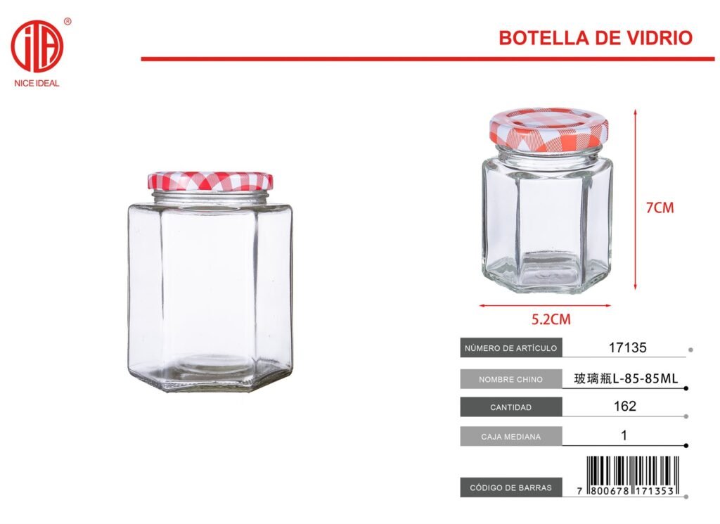 BOTELLA DE VIDRIO L-85-85ML