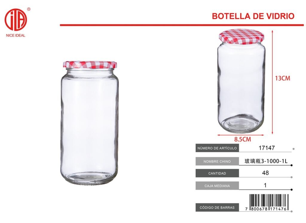 BOTELLA DE VIDRIO 3-1000-1L