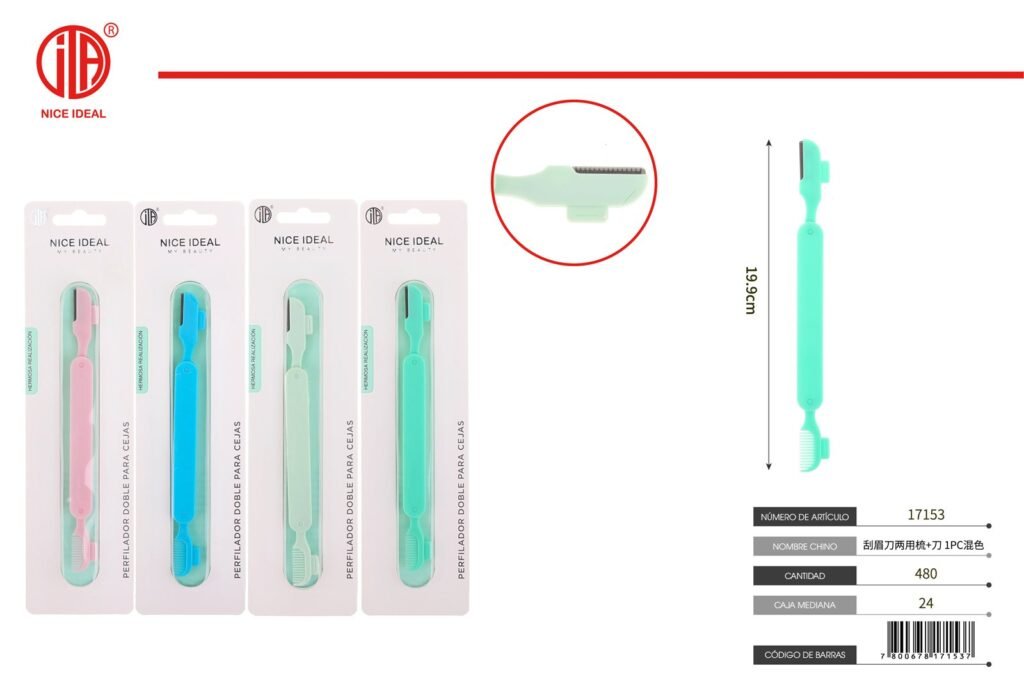 CUCHILLO DE CEJAS DE DOBLE USO PEINE CUCHILLO 1PC 19.9CM