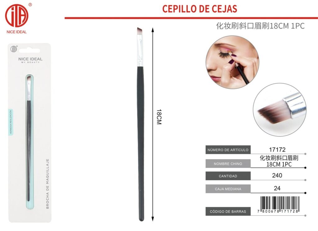 CEPILLO DE CEJAS OBLICUO 18CM 1PC