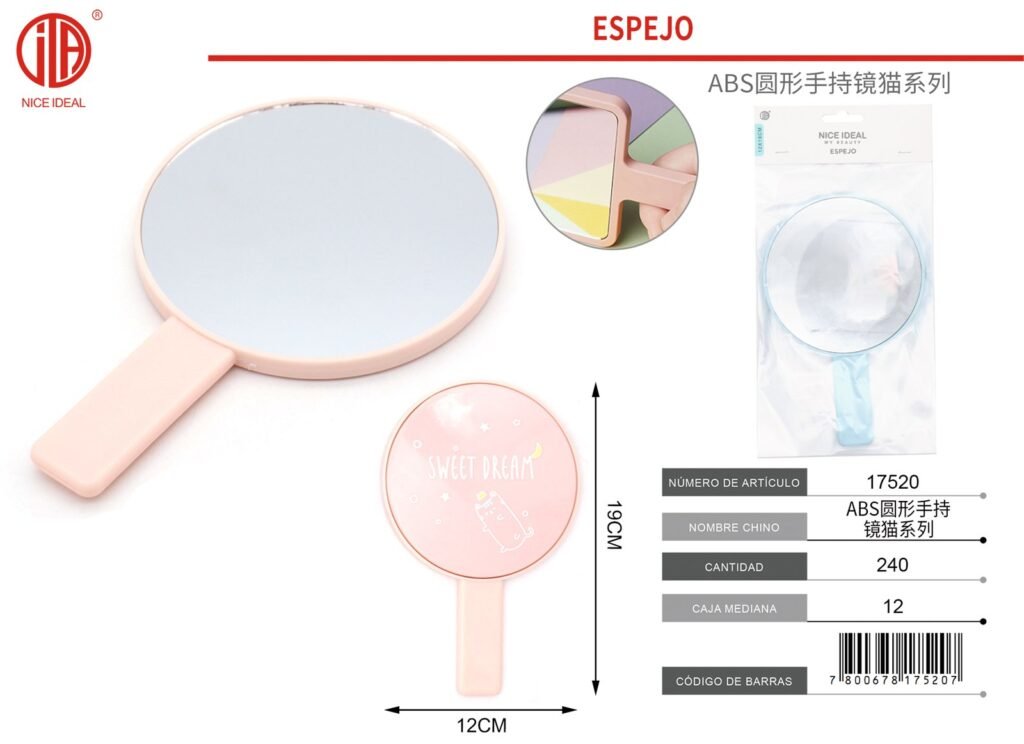 ESPEJO DE MANO REDONDO ABS SERIE CAT ABS