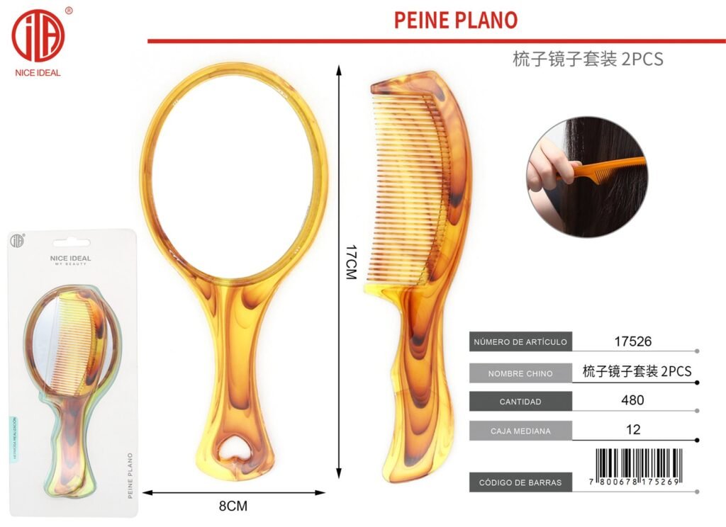 PEINE ESPEJO SET 2PCS 2PCS